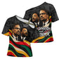 MLK And Malcolm X Civil Rights Cross Shoulder Shirt Martin Luther King Jr - Pan African Flag - Vintage Newspaper