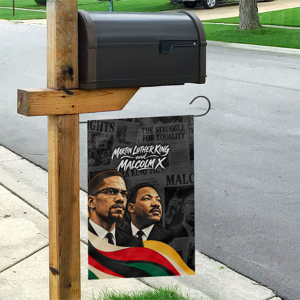 MLK And Malcolm X Civil Rights Garden Flag Martin Luther King Jr - Pan African Flag - Vintage Newspaper
