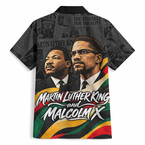 MLK And Malcolm X Civil Rights Hawaiian Shirt Martin Luther King Jr - Pan African Flag - Vintage Newspaper