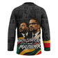 MLK And Malcolm X Civil Rights Hockey Jersey Martin Luther King Jr - Pan African Flag - Vintage Newspaper