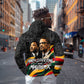 MLK And Malcolm X Civil Rights Hoodie Martin Luther King Jr - Pan African Flag - Vintage Newspaper