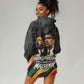 MLK And Malcolm X Civil Rights Hoodie Dress Martin Luther King Jr - Pan African Flag - Vintage Newspaper