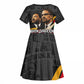 MLK And Malcolm X Civil Rights Kid Short Sleeve Dress Martin Luther King Jr - Pan African Flag - Vintage Newspaper