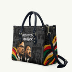 MLK And Malcolm X Civil Rights Leather Bag Martin Luther King Jr - Pan African Flag - Vintage Newspaper