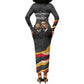 MLK And Malcolm X Civil Rights Long Sleeve Bodycon Dress Martin Luther King Jr - Pan African Flag - Vintage Newspaper