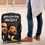 MLK And Malcolm X Civil Rights Luggage Cover Martin Luther King Jr - Pan African Flag - Vintage Newspaper