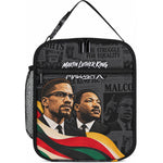 MLK And Malcolm X Civil Rights Lunch Bag Martin Luther King Jr - Pan African Flag - Vintage Newspaper