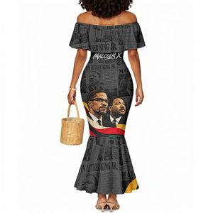 MLK And Malcolm X Civil Rights Mermaid Dress Martin Luther King Jr - Pan African Flag - Vintage Newspaper