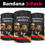 MLK And Malcolm X Civil Rights Neck Gaiter Martin Luther King Jr - Pan African Flag - Vintage Newspaper