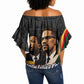 MLK And Malcolm X Civil Rights Off Shoulder Wrap Waist Top Martin Luther King Jr - Pan African Flag - Vintage Newspaper