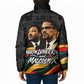 MLK And Malcolm X Civil Rights Padded Jacket Martin Luther King Jr - Pan African Flag - Vintage Newspaper