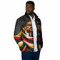 MLK And Malcolm X Civil Rights Padded Jacket Martin Luther King Jr - Pan African Flag - Vintage Newspaper
