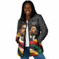 MLK And Malcolm X Civil Rights Padded Jacket Martin Luther King Jr - Pan African Flag - Vintage Newspaper