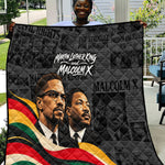 MLK And Malcolm X Civil Rights Quilt Martin Luther King Jr - Pan African Flag - Vintage Newspaper
