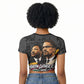 MLK And Malcolm X Civil Rights Raglan Cropped T shirt Martin Luther King Jr - Pan African Flag - Vintage Newspaper