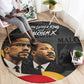 MLK And Malcolm X Civil Rights Round Carpet Martin Luther King Jr - Pan African Flag - Vintage Newspaper
