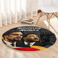MLK And Malcolm X Civil Rights Round Carpet Martin Luther King Jr - Pan African Flag - Vintage Newspaper
