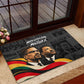 MLK And Malcolm X Civil Rights Rubber Doormat Martin Luther King Jr - Pan African Flag - Vintage Newspaper