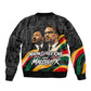MLK And Malcolm X Civil Rights Sleeve Zip Bomber Jacket Martin Luther King Jr - Pan African Flag - Vintage Newspaper