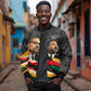 MLK And Malcolm X Civil Rights Sleeve Zip Bomber Jacket Martin Luther King Jr - Pan African Flag - Vintage Newspaper