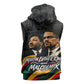 MLK And Malcolm X Civil Rights Sleeveless Hoodie Martin Luther King Jr - Pan African Flag - Vintage Newspaper