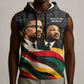 MLK And Malcolm X Civil Rights Sleeveless Hoodie Martin Luther King Jr - Pan African Flag - Vintage Newspaper