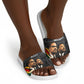 MLK And Malcolm X Civil Rights Slide Sandals Martin Luther King Jr - Pan African Flag - Vintage Newspaper