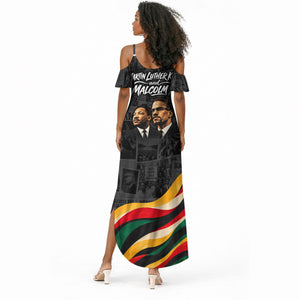 MLK And Malcolm X Civil Rights Summer Maxi Dress Martin Luther King Jr - Pan African Flag - Vintage Newspaper