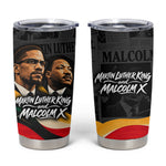 MLK And Malcolm X Civil Rights Tumbler Cup Martin Luther King Jr - Pan African Flag - Vintage Newspaper