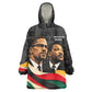 MLK And Malcolm X Civil Rights Wearable Blanket Hoodie Martin Luther King Jr - Pan African Flag - Vintage Newspaper