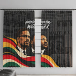 MLK And Malcolm X Civil Rights Window Curtain Martin Luther King Jr - Pan African Flag - Vintage Newspaper