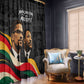 MLK And Malcolm X Civil Rights Window Curtain Martin Luther King Jr - Pan African Flag - Vintage Newspaper