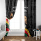 MLK And Malcolm X Civil Rights Window Curtain Martin Luther King Jr - Pan African Flag - Vintage Newspaper