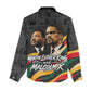 MLK And Malcolm X Civil Rights Women Casual Shirt Martin Luther King Jr - Pan African Flag - Vintage Newspaper