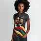 MLK And Malcolm X Civil Rights Women Polo Shirt Martin Luther King Jr - Pan African Flag - Vintage Newspaper