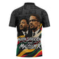 MLK And Malcolm X Civil Rights Zipper Polo Shirt Martin Luther King Jr - Pan African Flag - Vintage Newspaper