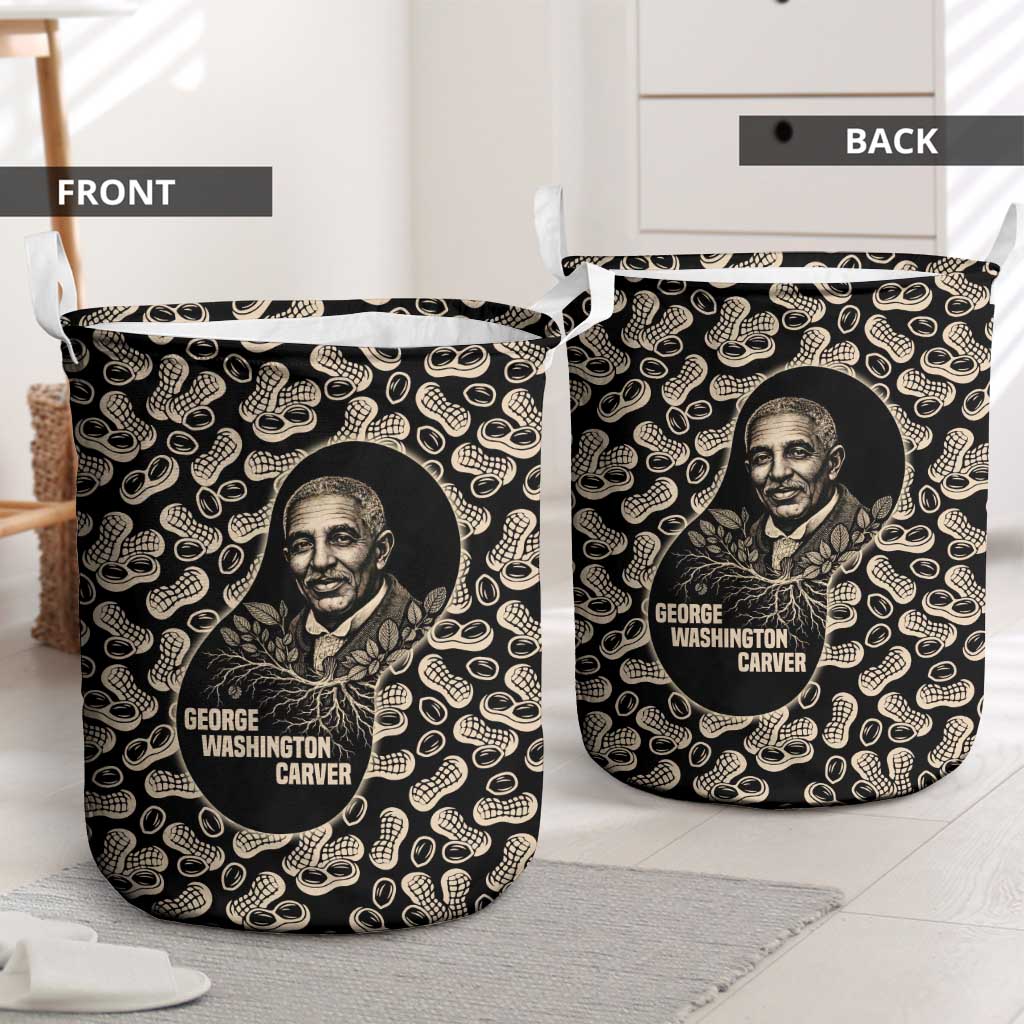 George Washington Carver Laundry Basket Peanut From Soil Comes Knowledge Quote and Agricultural Roots - African Pride