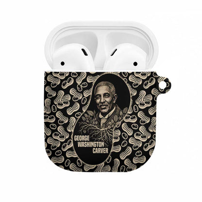 George Washington Carver AirPods Case Peanut From Soil Comes Knowledge Quote and Agricultural Roots - African Pride