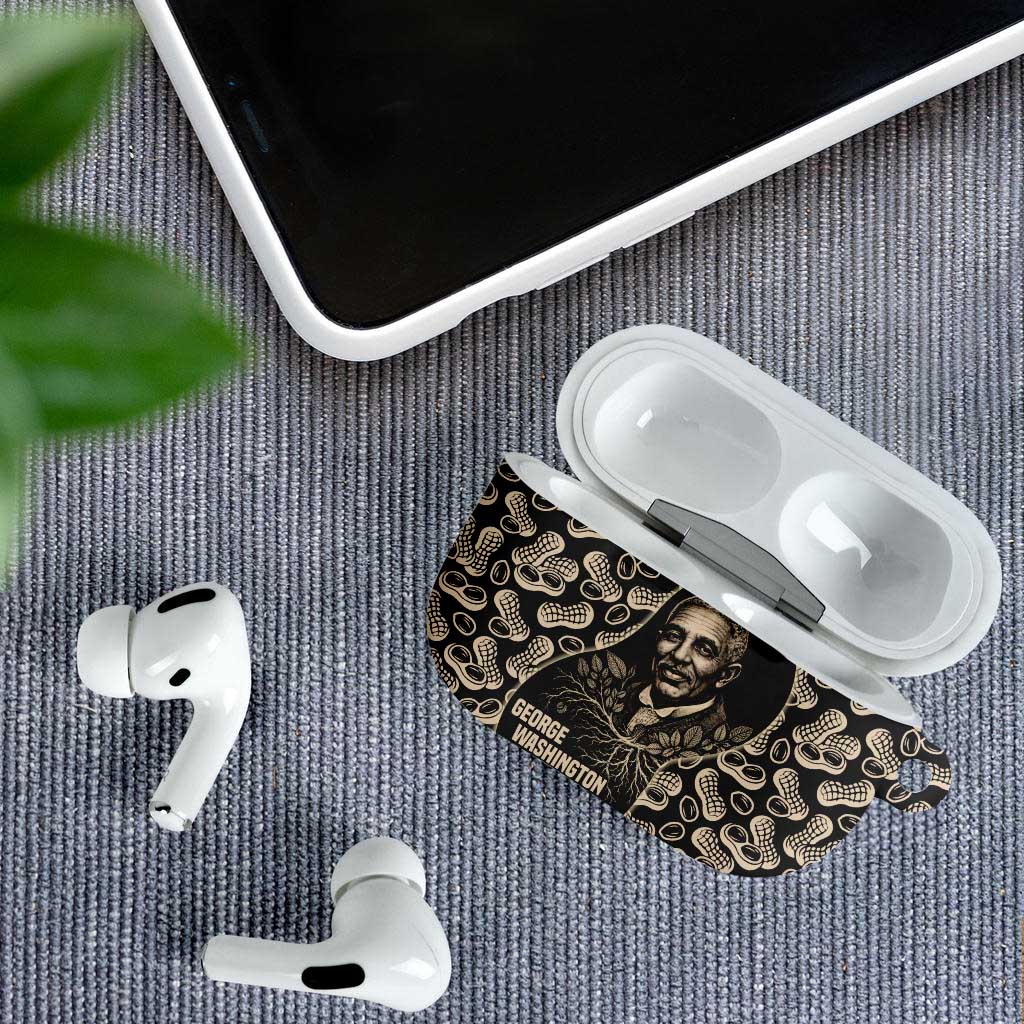 George Washington Carver AirPods Case Peanut From Soil Comes Knowledge Quote and Agricultural Roots - African Pride