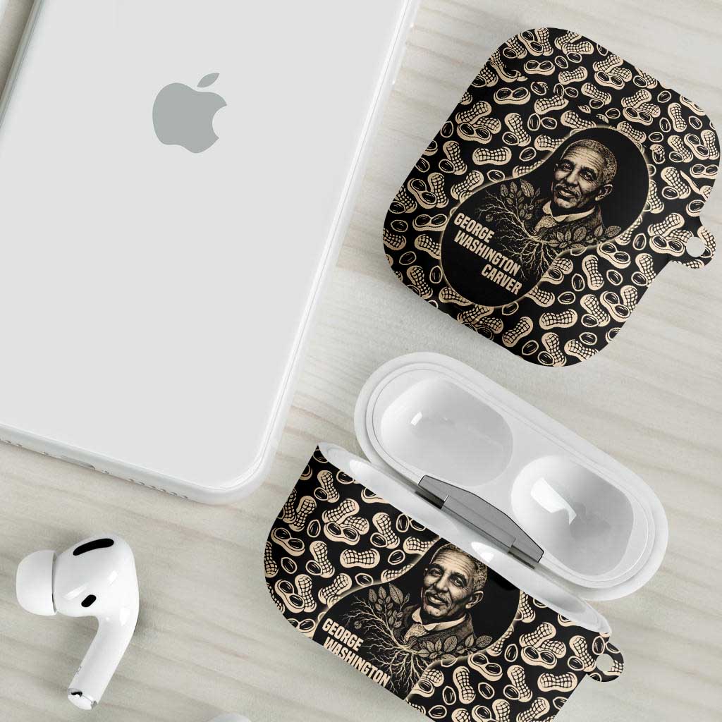 George Washington Carver AirPods Case Peanut From Soil Comes Knowledge Quote and Agricultural Roots - African Pride