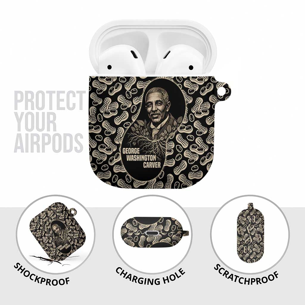 George Washington Carver AirPods Case Peanut From Soil Comes Knowledge Quote and Agricultural Roots - African Pride