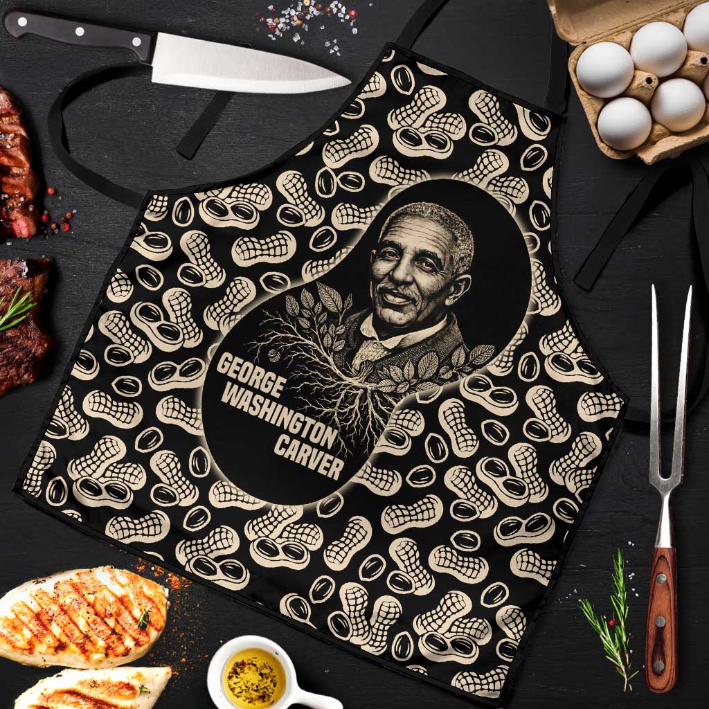 George Washington Carver Apron Peanut From Soil Comes Knowledge Quote and Agricultural Roots - African Pride
