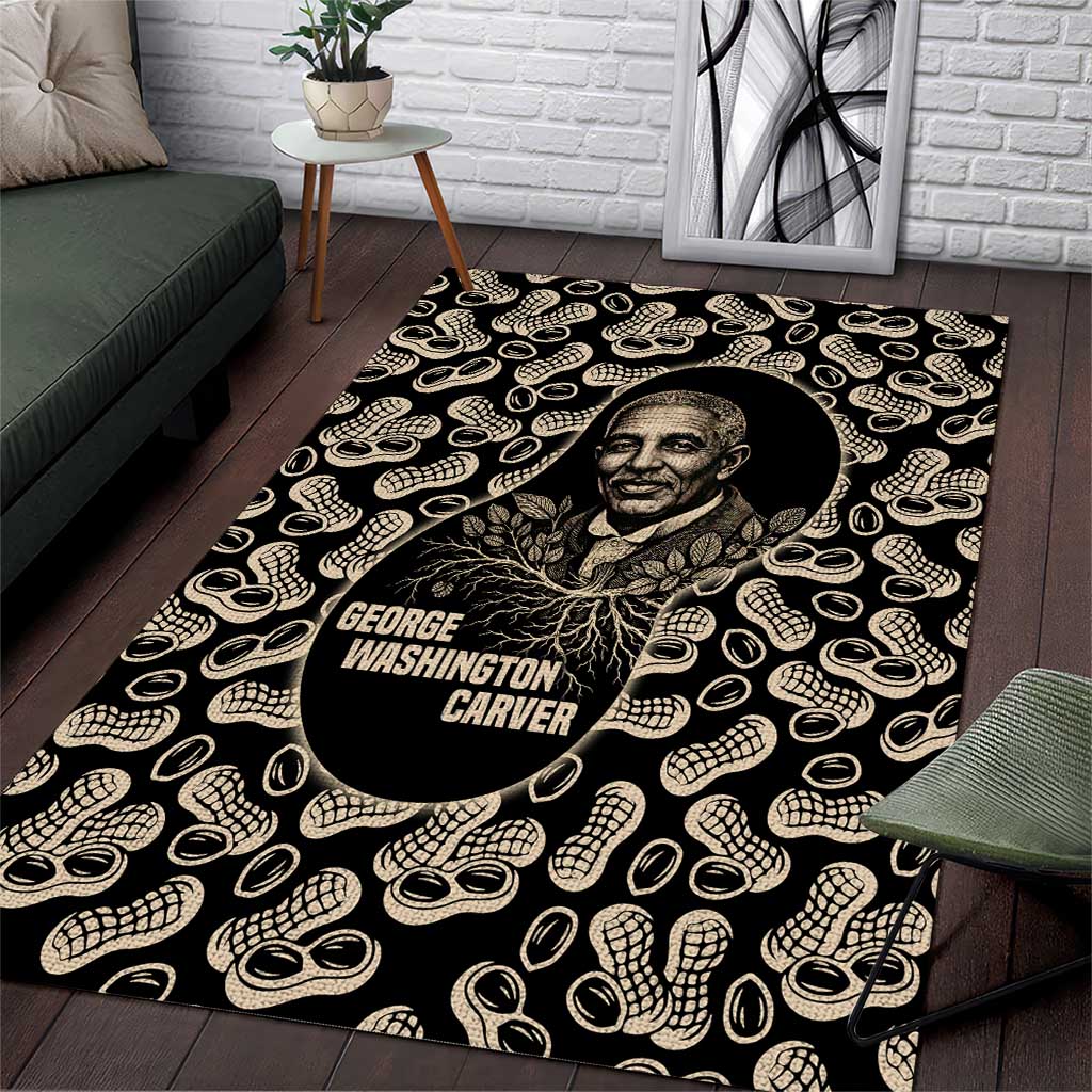 George Washington Carver Area Rug Peanut From Soil Comes Knowledge Quote and Agricultural Roots - African Pride