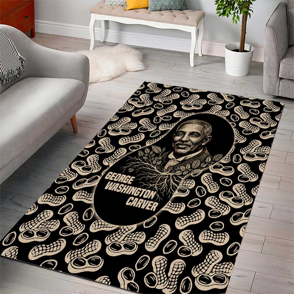 George Washington Carver Area Rug Peanut From Soil Comes Knowledge Quote and Agricultural Roots - African Pride