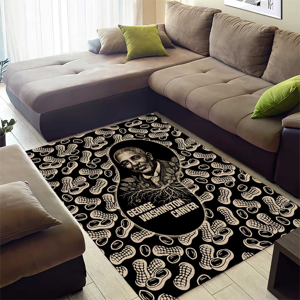 George Washington Carver Area Rug Peanut From Soil Comes Knowledge Quote and Agricultural Roots - African Pride