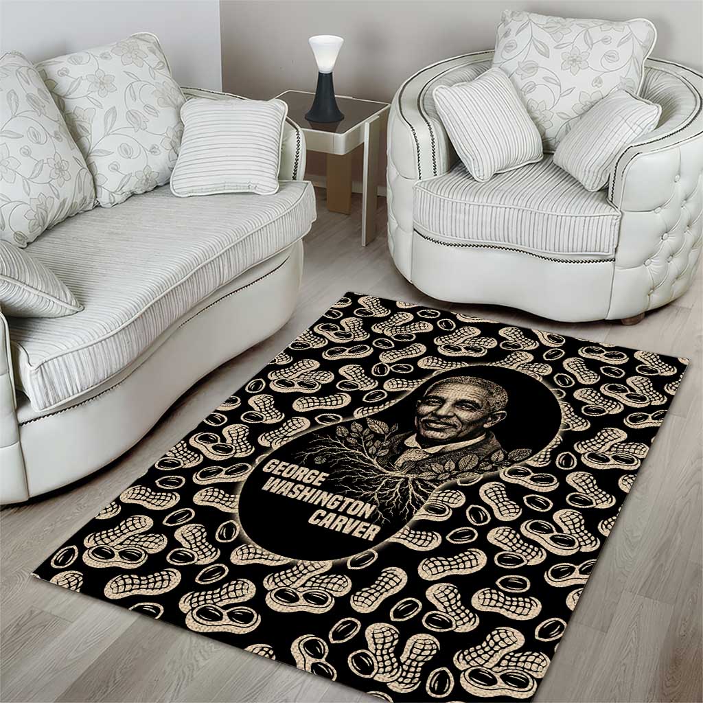 George Washington Carver Area Rug Peanut From Soil Comes Knowledge Quote and Agricultural Roots - African Pride