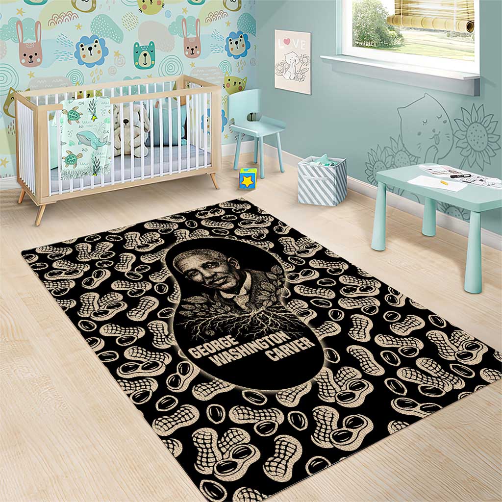 George Washington Carver Area Rug Peanut From Soil Comes Knowledge Quote and Agricultural Roots - African Pride