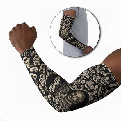 George Washington Carver Arm Sleeves Peanut From Soil Comes Knowledge Quote and Agricultural Roots - African Pride