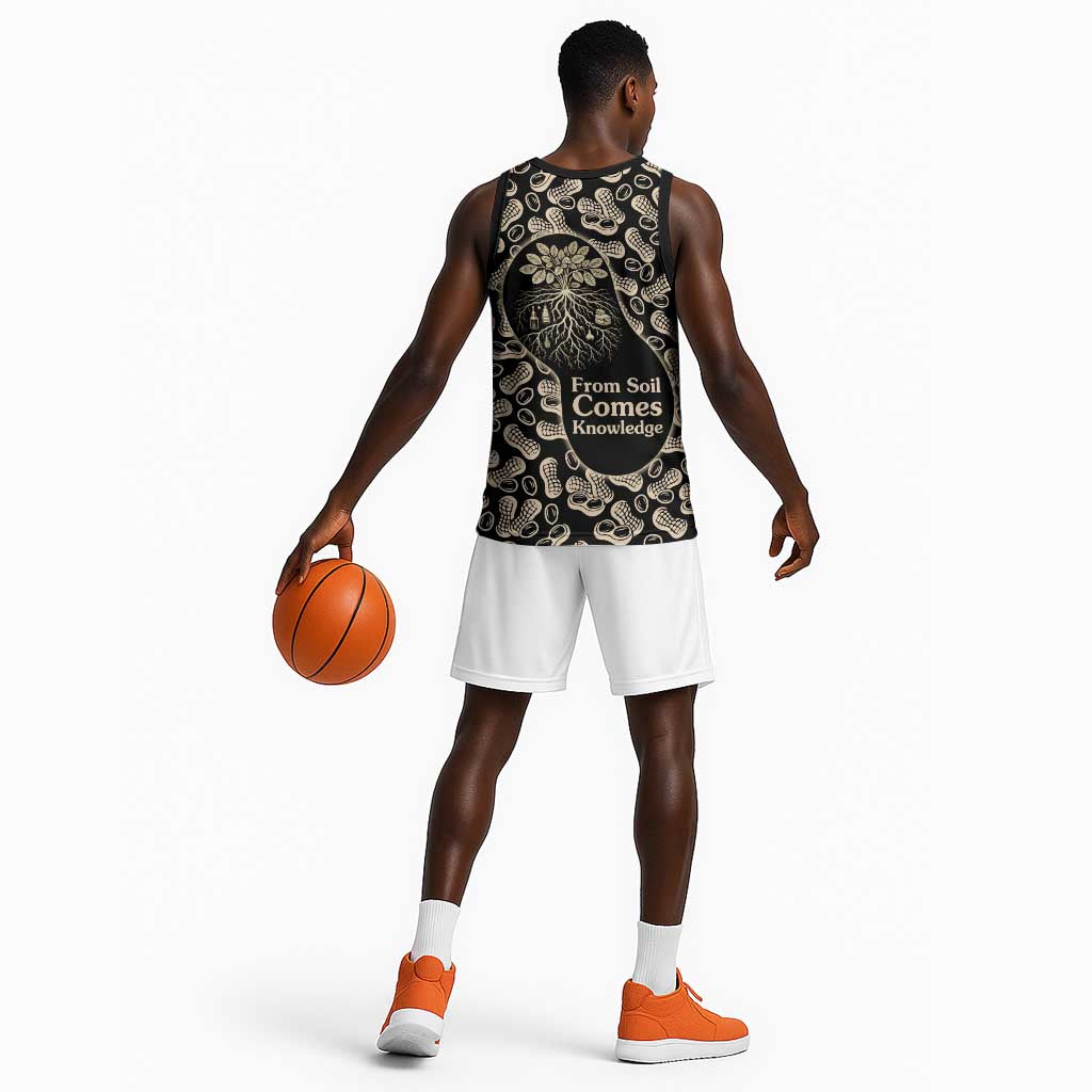 George Washington Carver Basketball Jersey Peanut From Soil Comes Knowledge Quote and Agricultural Roots - African Pride