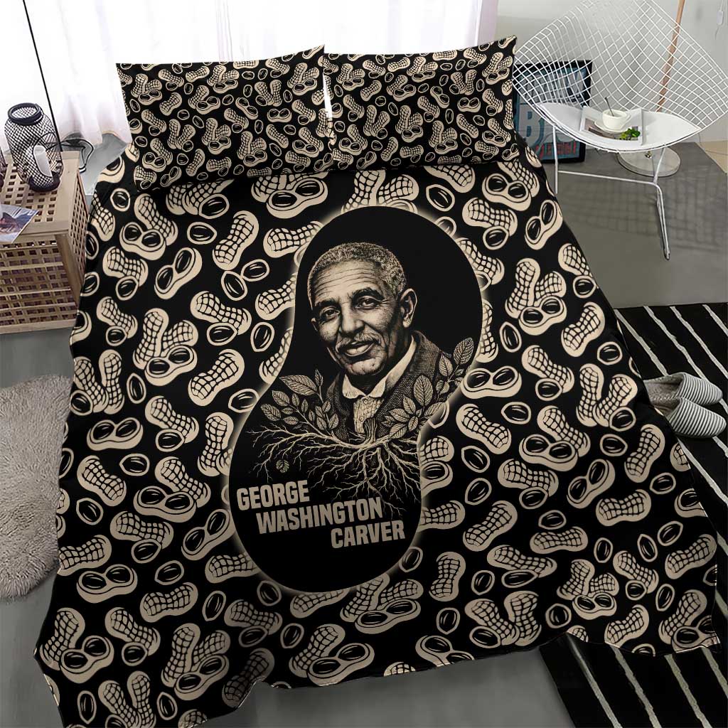George Washington Carver Bedding Set Peanut From Soil Comes Knowledge Quote and Agricultural Roots - African Pride